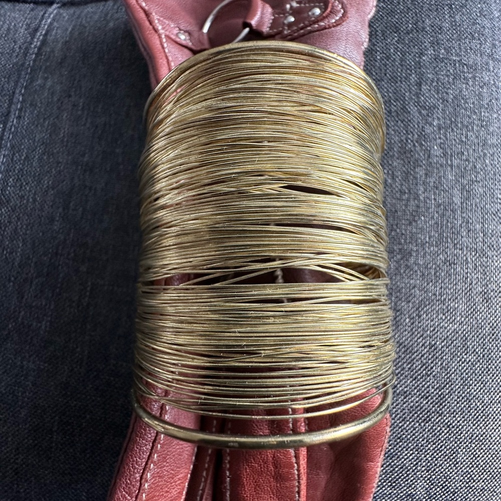 Gold Wire Bangle Bracelet